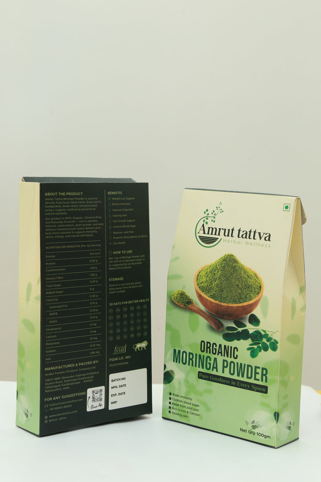 Amrut Tattva Moringa Powder – 100% Organic | Premium Superfood | 100g