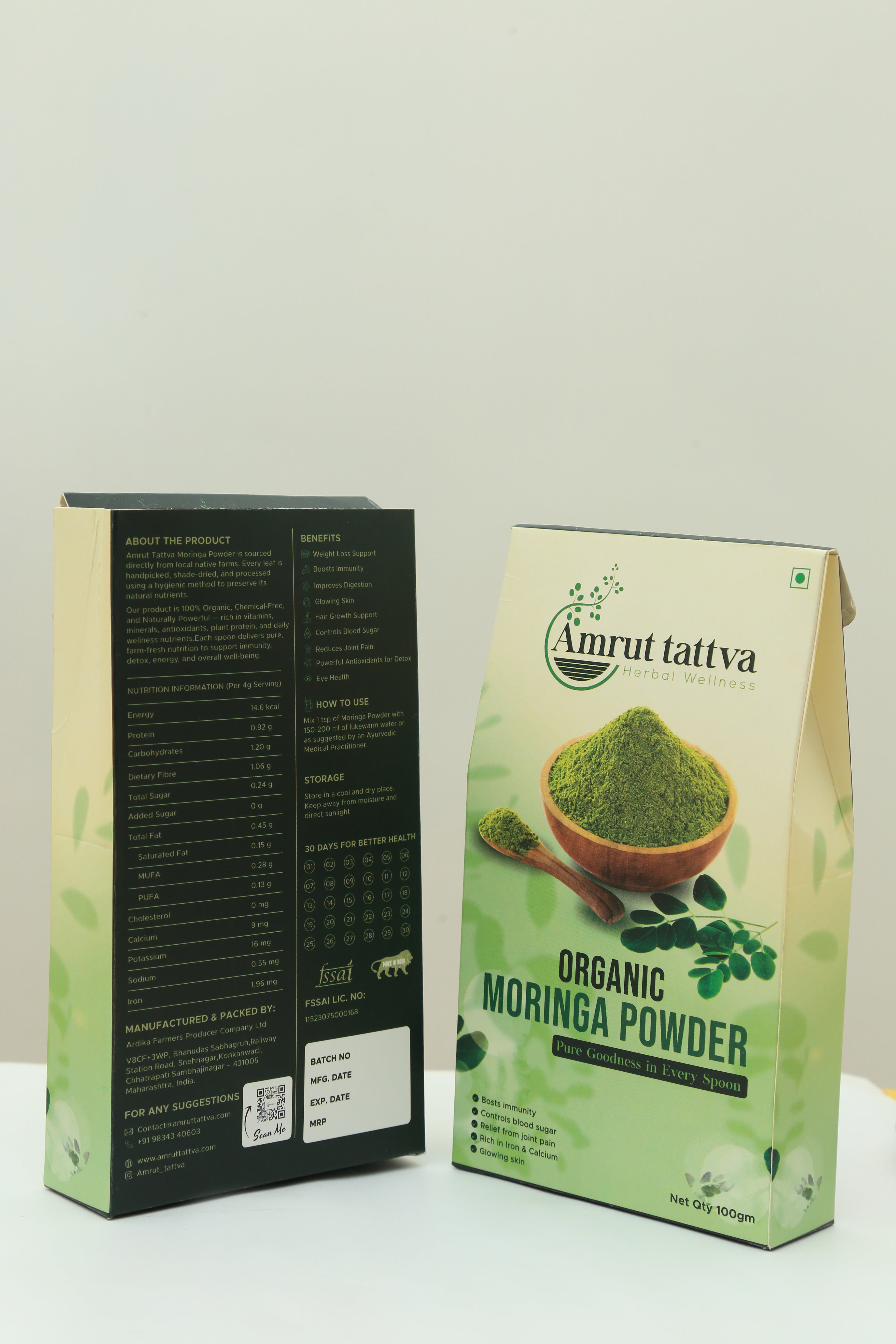 Amrut Tattva Moringa Powder – 100% Organic | Premium Superfood | 100g