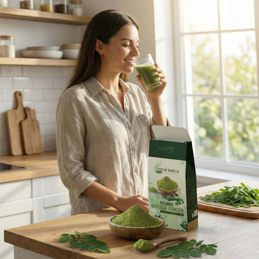 AmrutTattva Moringa Powder – 100% Organic | Premium Superfood | 100g