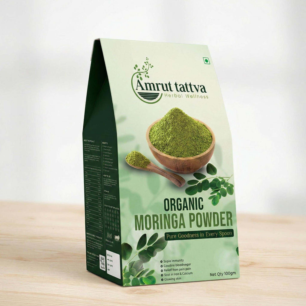 AmrutTattva Moringa Powder – 100% Organic | Premium Superfood | 100g