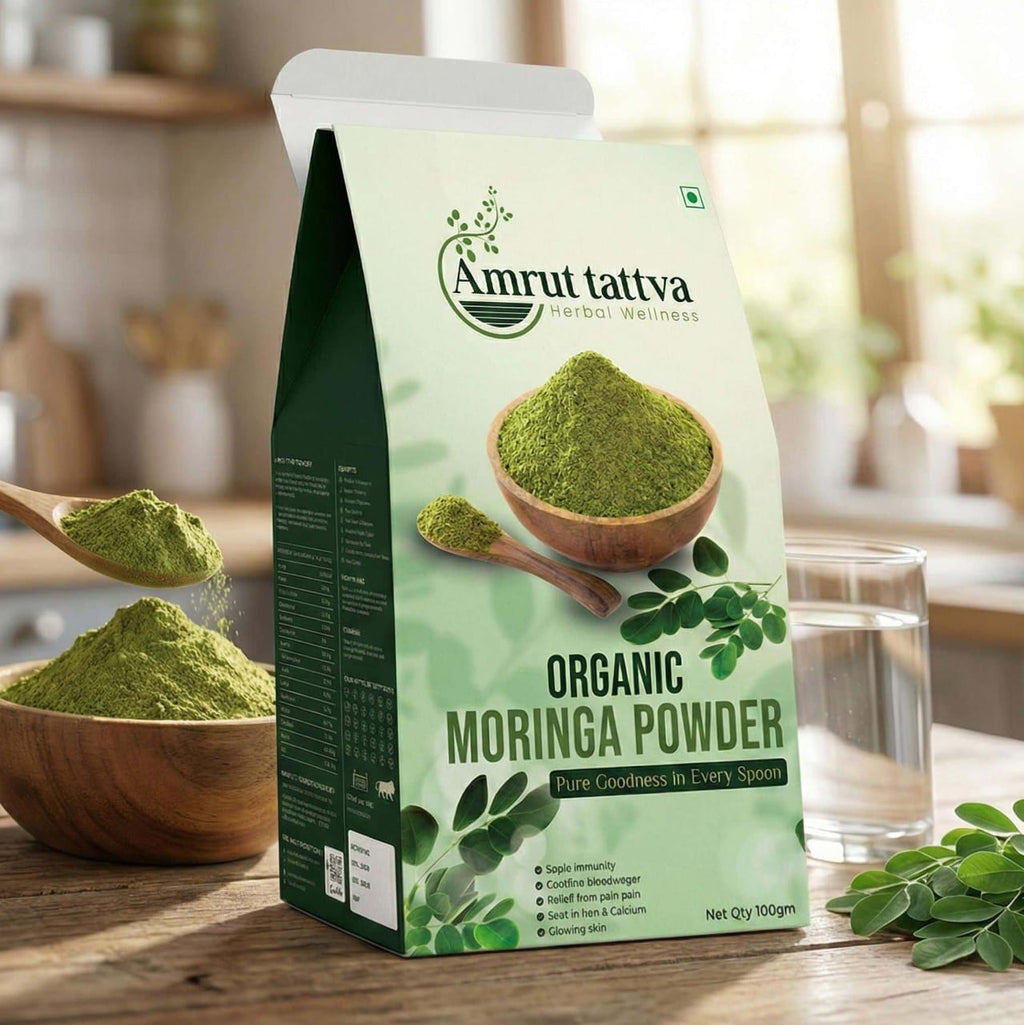 AmrutTattva Moringa Powder – 100% Organic | Premium Superfood | 100g